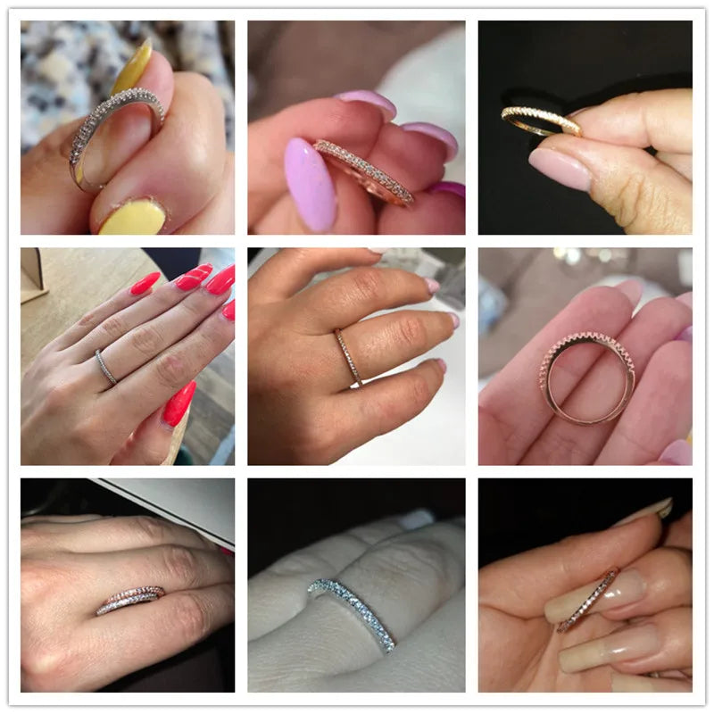 Huitan New Collection – Minimalist Fine Rings for Women, High-Quality Versatile Shining Cubic Zirconia Wedding Jewelry
