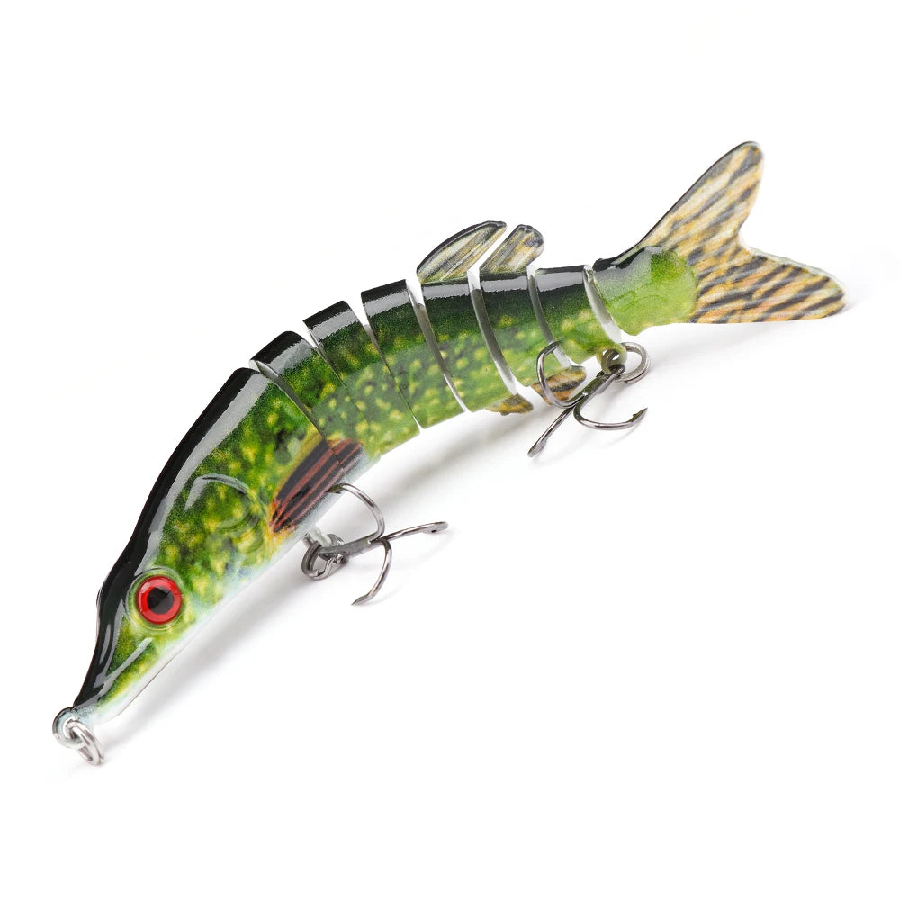Leurre coulant rigide GOBASS composé de 8 sections articulées, appât artificiel wobbler idéal pour la pêche au brochet, 100/125mm