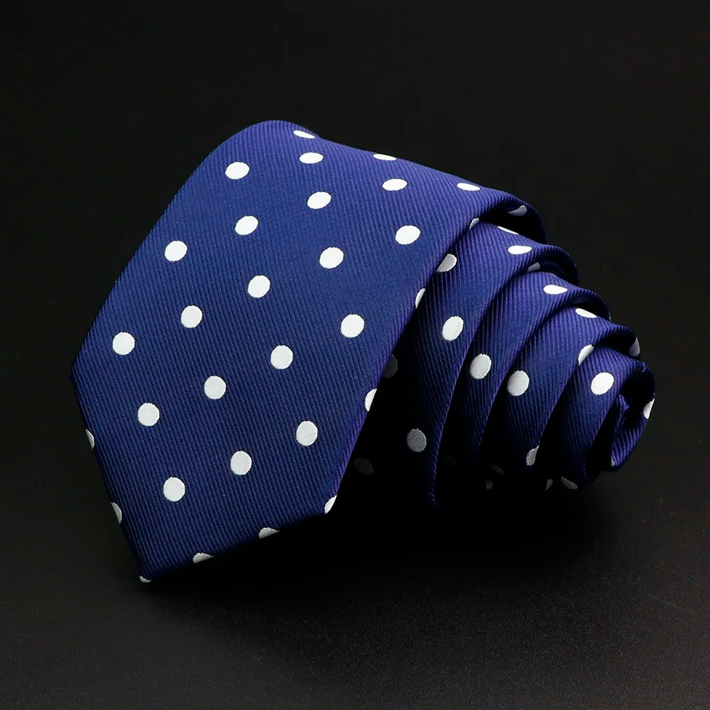 Nueva corbata clásica de rayas para hombre de 7 cm, jacquard, roja, azul, verde, corbata para uso diario, vestido de fiesta de boda, accesorios, regalo para hombre