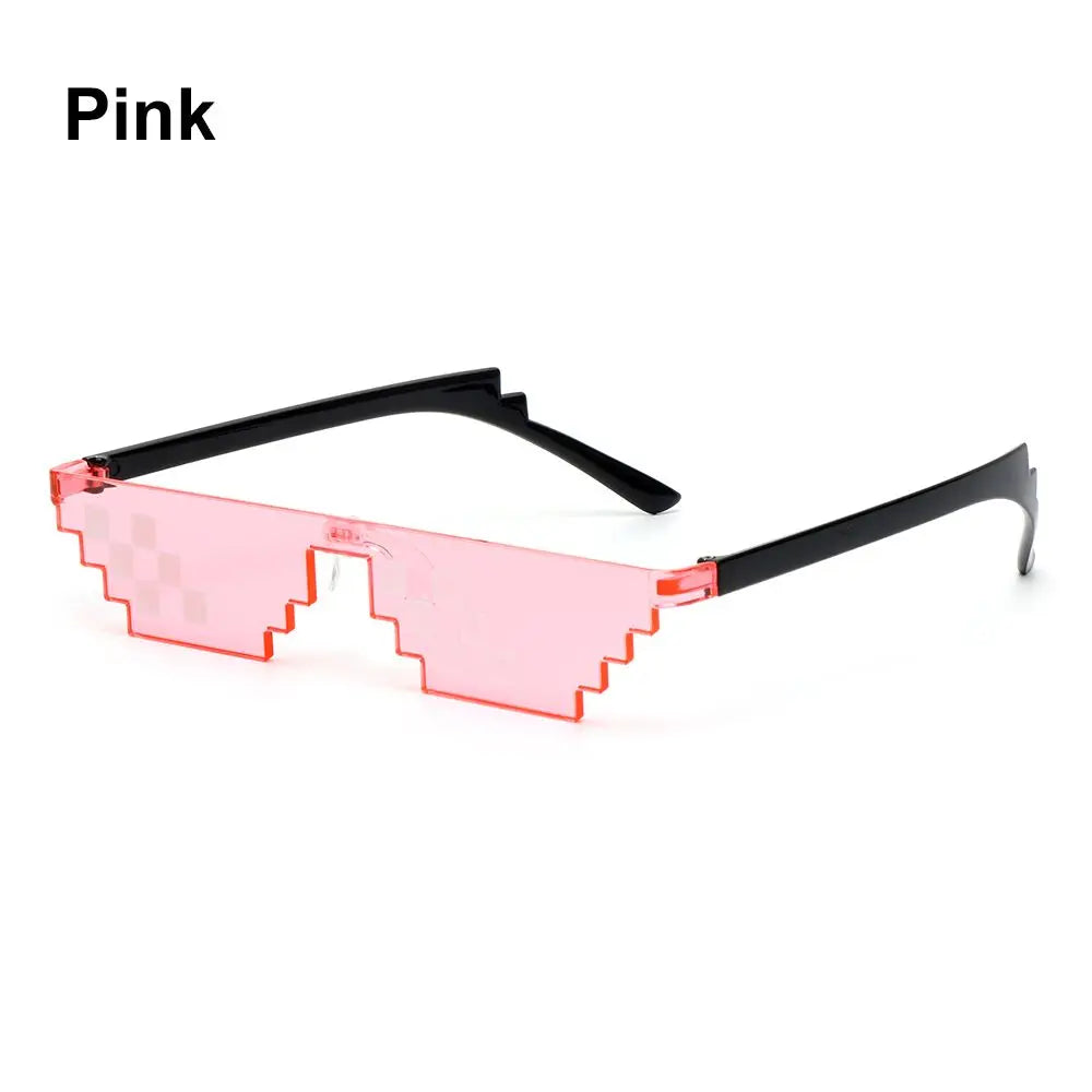 Lunettes de soleil mosaïque pixel rétro — gamer, robot, cosplay, anniversaire, nouveau design
