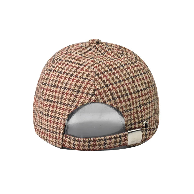 Gorras de béisbol a cuadros de lujo FS para hombres, sombrero vintage marrón de pata de gallo para mujeres, gorra de camionero de algodón estilo streetwear, gorra de mujer 2026