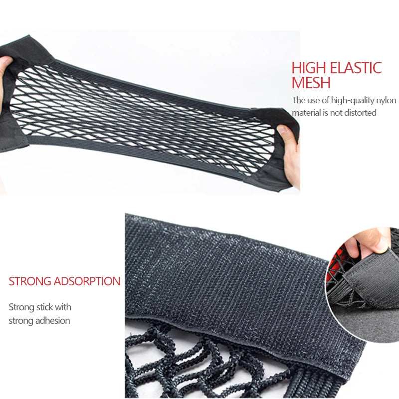 Red de Almacenamiento Universal para Maletero de Coche, Bolsillo Trasero del Asiento, Cinta Mágica, Accesorios de Nik