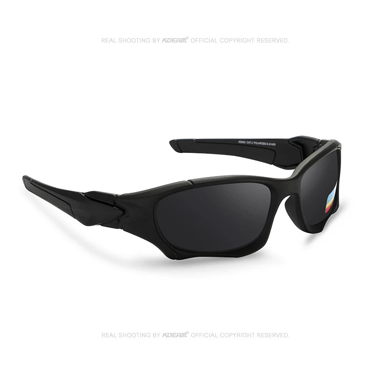 Lunettes de Soleil Sport Polarisées — Lentille Bouclier, Cadre Résistant, Plein Air, Unisexe