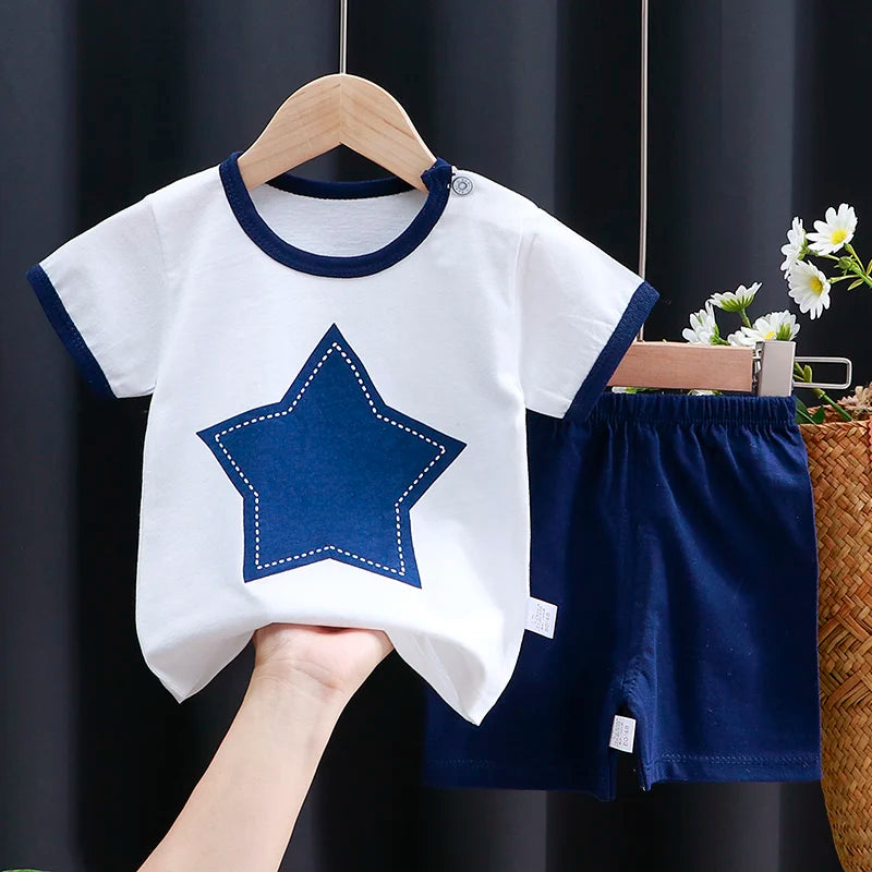 Baby boy/girl clothes set T-shirt + shorts summer clothes cotton cartoon casual boys tracksuit kids baby clothes set