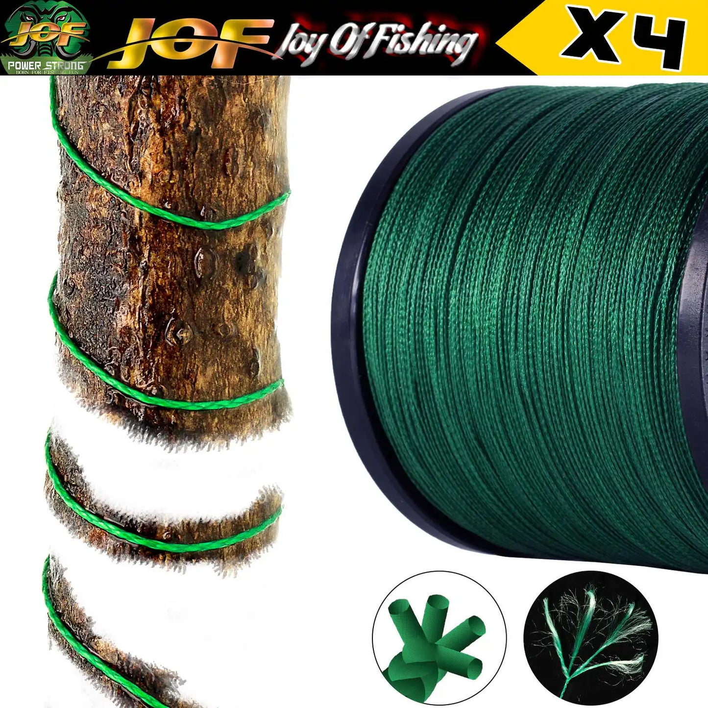 JOF-Ligne de pêche tressée Multimessieurs Carp Fly, 4 Brins, 100m, 300m, 500m, Multicolore, Japon Spinning Extreme PE, Bain Weave