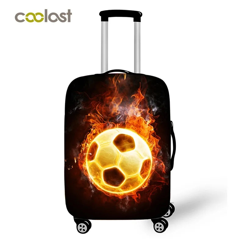 Housse de Protection Valise Imprimé Football — Polyester Spandex Tailles S/M/L