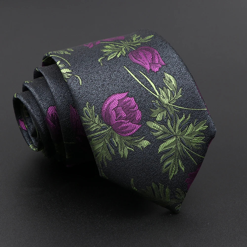New Men's Floral Tie Feather Elk Geometric Pattern Red Blue Ties Leisure Business Daily Wear Tie Wedding Party Gift