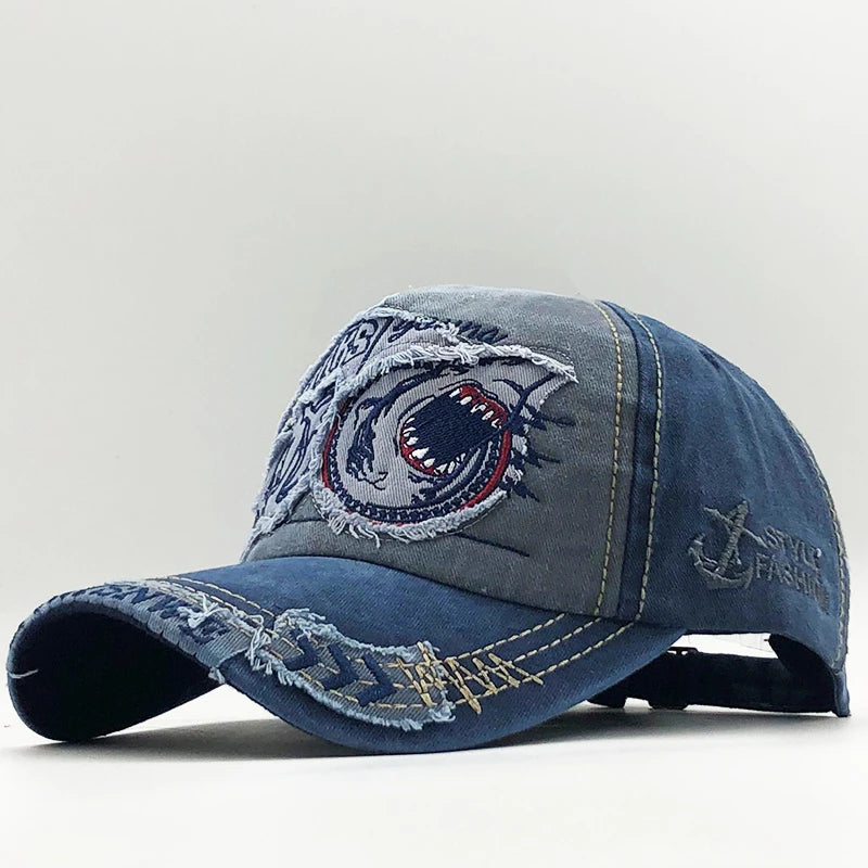 Unisex Cotton Operability Cap, 6A Back Hat, Aviation Bone Shark, Casual Gorras Cap, Men's Operability Hats, New