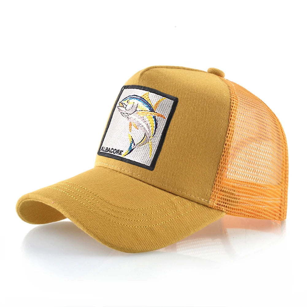 Casquette de Baseball en maille respirante pour femmes, casquette de camionneur avec Patch Albacore, Hip Hop, Casquette en os à rabat