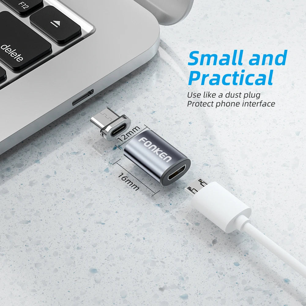 Conector de cable magnético, adaptador de cable para teléfono móvil Micro USB, punta magnética, cargador magnético, enchufe tipo C, adaptador para Huawei Android