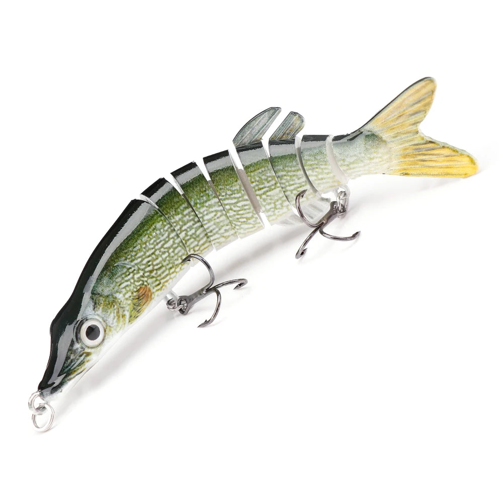 Leurre coulant rigide GOBASS composé de 8 sections articulées, appât artificiel wobbler idéal pour la pêche au brochet, 100/125mm