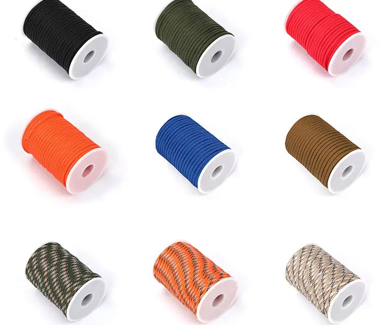 Paracorde 550 à 7 cœurs, 5M/15M/30M, 4mm, cordon de Parachute, kit de corde de survie pour Camping en plein air, parapluie, tente, lanière, corde à linge