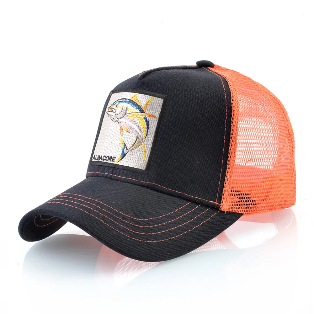 Casquette de Baseball en maille respirante pour femmes, casquette de camionneur avec Patch Albacore, Hip Hop, Casquette en os à rabat