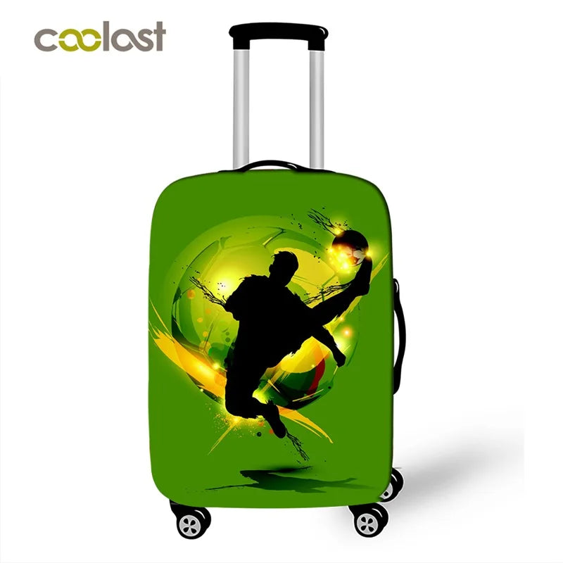 Housse de Protection Valise Imprimé Football — Polyester Spandex Tailles S/M/L