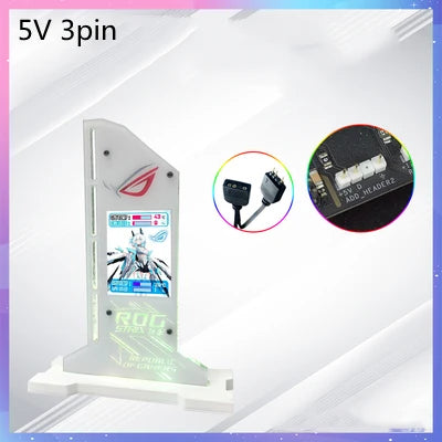 Support de carte vidéo graphique Support VGA avec écran LCD 2.4 pouces Support RGB CPU GPU RAM moniteur AIDA64 pour PC Gamer armoire bricolage