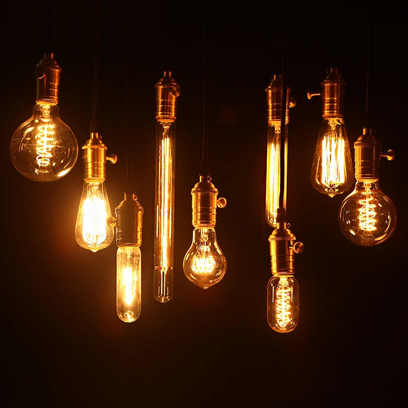 Bombilla retro Edison regulable E27 40W 110V 220V Lámpara incandescente de filamento vintage Bombilla decorativa