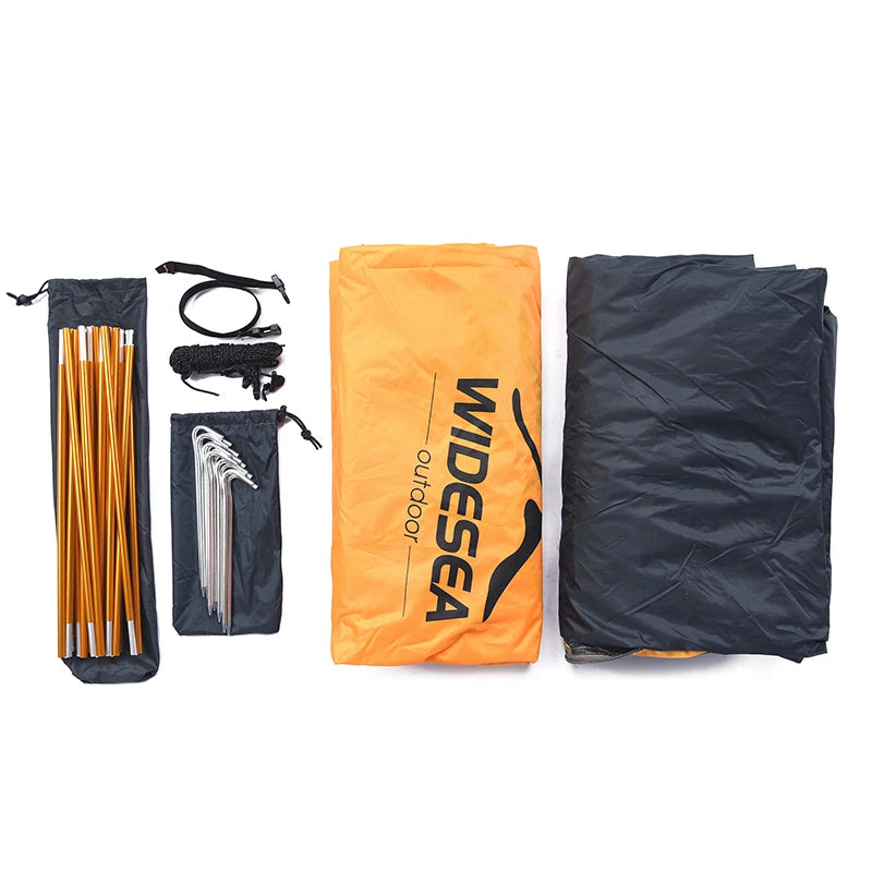 Widesea – tente de Camping touristique pour 2 personnes, plein air, 4 saisons, tige en aluminium avec jupe neige