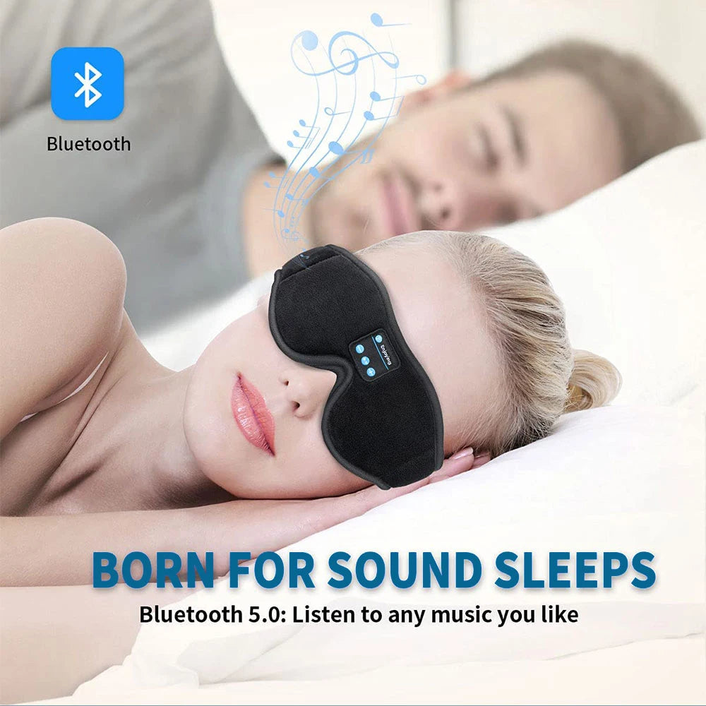 Auriculares inalámbricos Bluetooth 3D para dormir con altavoz HD integrado, máscara de ojos, música y auriculares para dormir