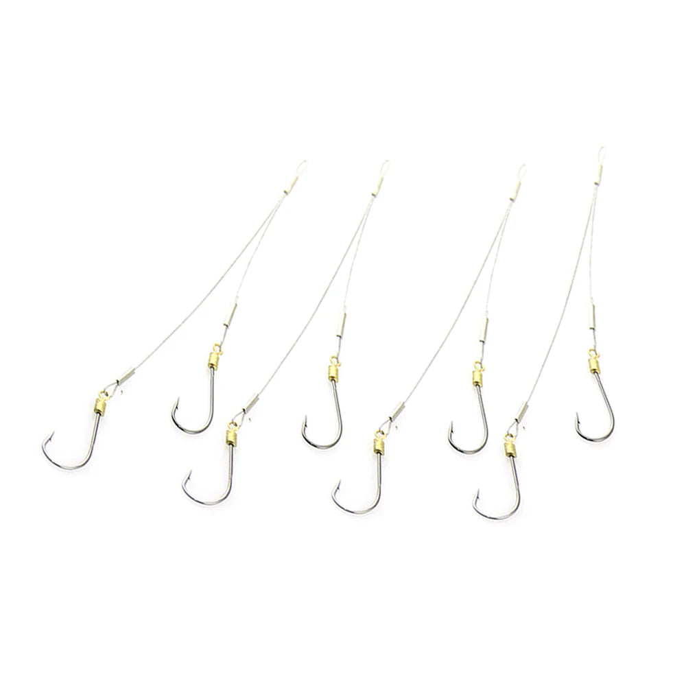 Leader de fil d'acier avec ligne de pêche à percussion, accessoires de pêche, 15/22 cm, 4 pièces