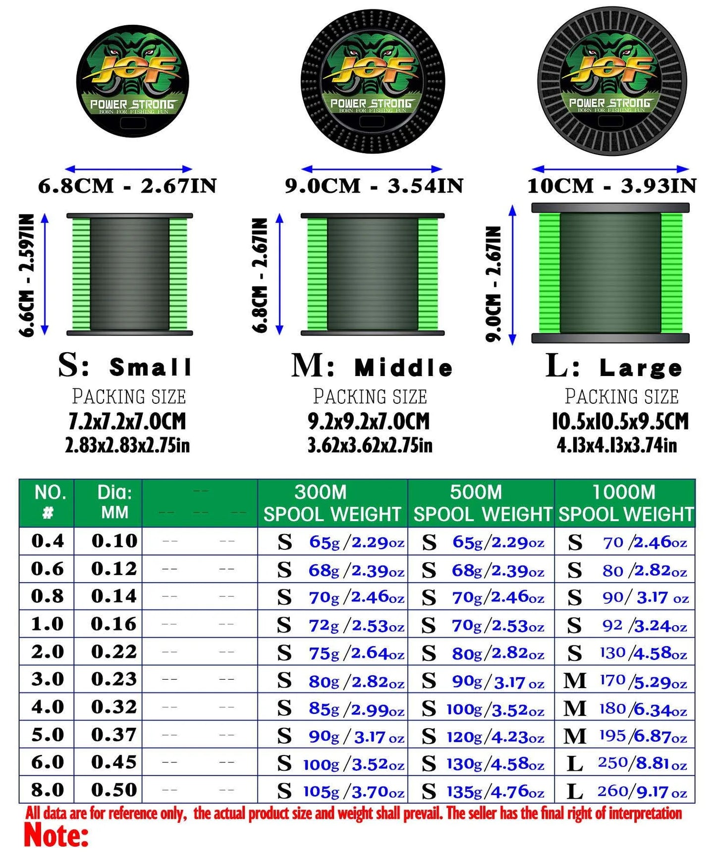 JOF-Ligne de pêche tressée en PE à 4 brins, 300/100m, fil de pêche durable, multimessieurs