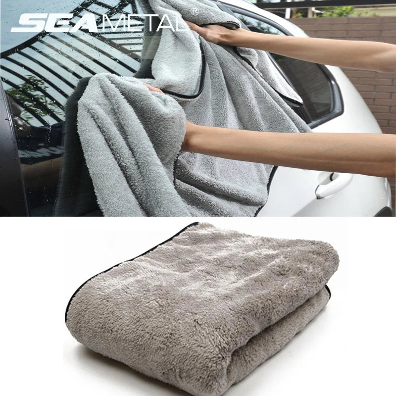 Serviette de lavage auto en microfibre super absorbante — nettoyage et séchage, multifonctionnelle