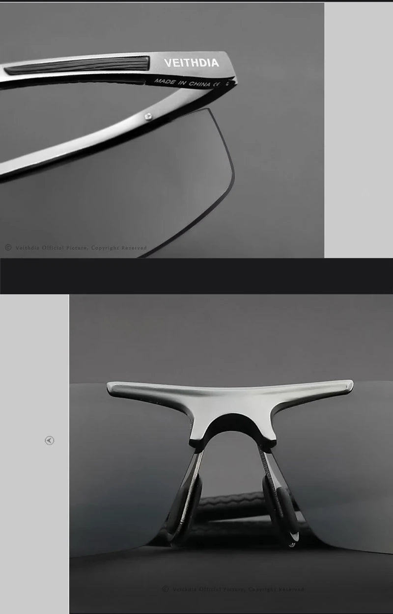 VEITHDIA aluminium magnésium hommes lunettes de soleil polarisées UV400 revêtement miroir lunettes de soleil en plein air lunettes pour homme accessoires 6588
