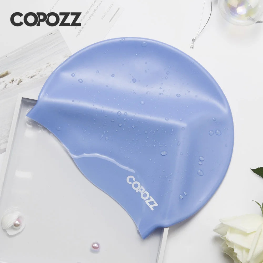 Copozz hommes élastique chapeau de natation grande taille vêtements de natation professionnel adultes imperméable chapeau de natation Silicone bonnets de natation