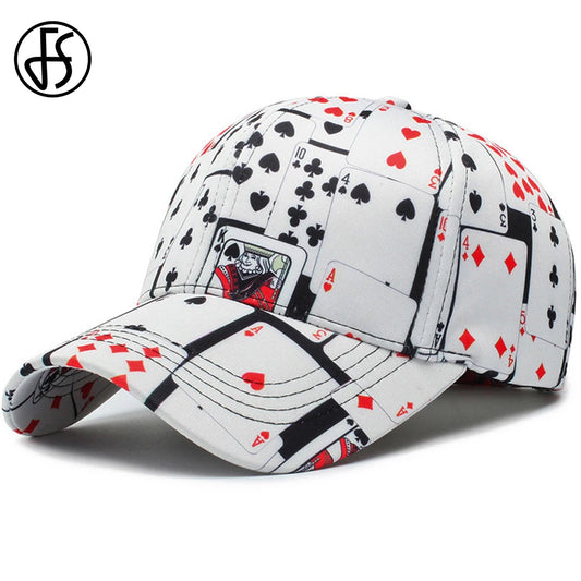 FS Vintage White Baseball Cap for Men and Women, Cotton Casual Hip-Hop Snapback Cap, Men's Trucker Hat
