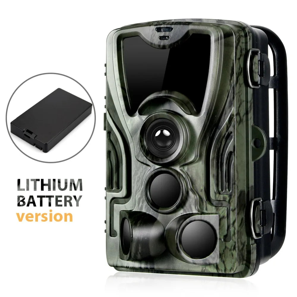 Caméra de chasse 16MP, vidéo 1080P, étanche, déclenchement 0,3s, HC801ALI avec batterie au lithium 5000mAh, piège photo de surveillance sauvage