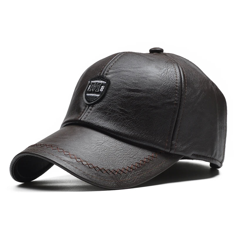 NORTHWOOD PU Leather Winter Baseball Cap Men Earmuffs Cap Male Snapback Hat High Quality Gorras Para Hombre Adjustable