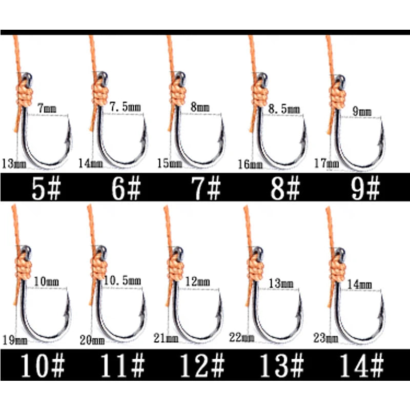 KMRESA hameçons de pêche en acier à haute teneur en carbone avec 5 petits crochets plates-formes leurres de pêche pivotants Pesca leurre crochets de ficelle 5 # -14 #