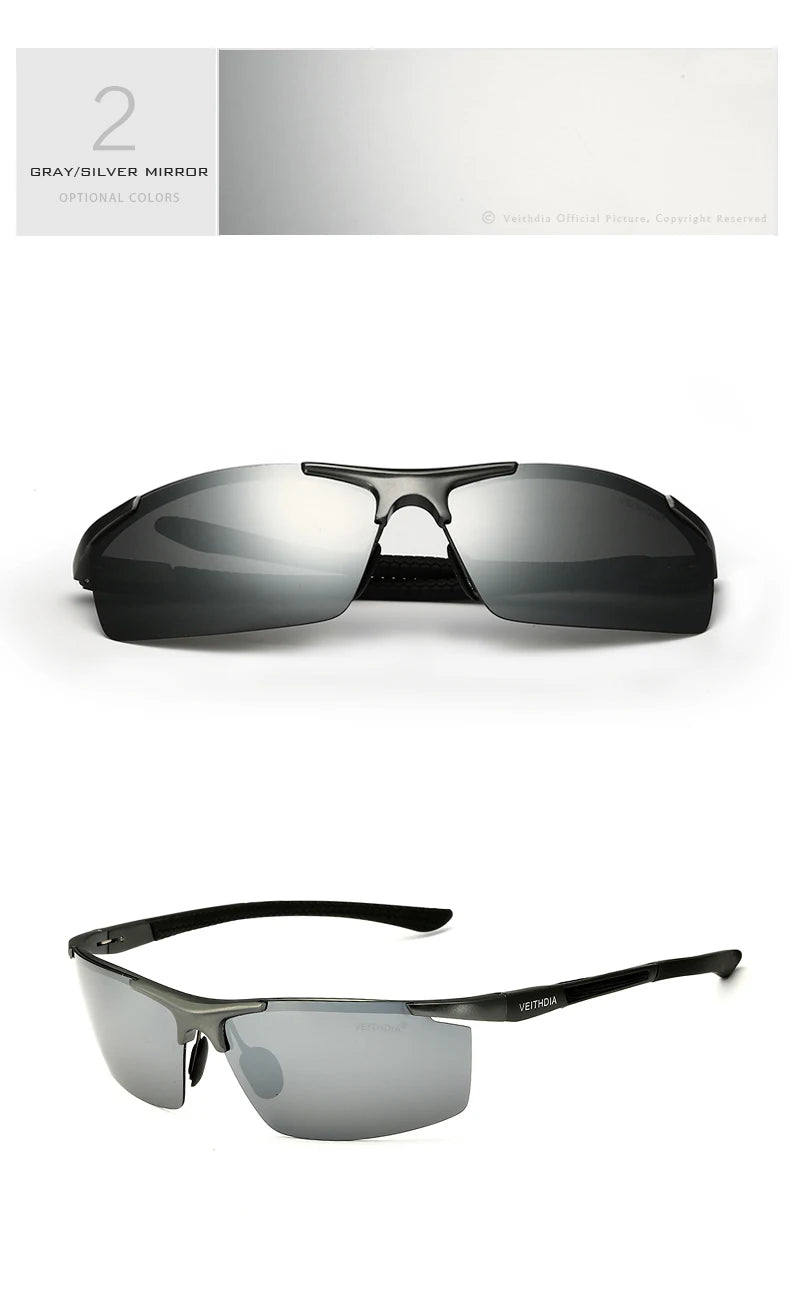 VEITHDIA aluminium magnésium hommes lunettes de soleil polarisées UV400 revêtement miroir lunettes de soleil en plein air lunettes pour homme accessoires 6588