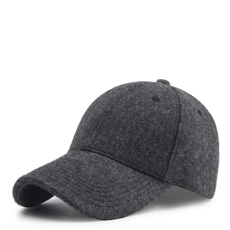 Casquette de baseball en laine unisexe — chapeau d'hiver épais et chaud, homme et femme