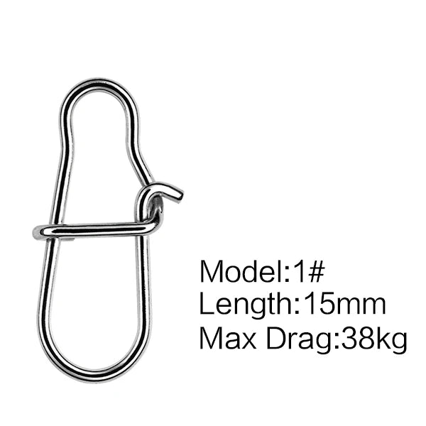 Connecteurs de Pêche SeaKnight 50 Pièces — Émerillons Inox & Mousquetons