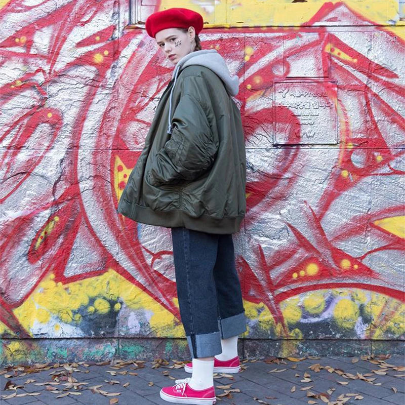 2025 hiver surdimensionné MA-1 avec capuche streetwear hip hop armée militaire manteaux vêtements bombardier vol air force pilote veste hommes