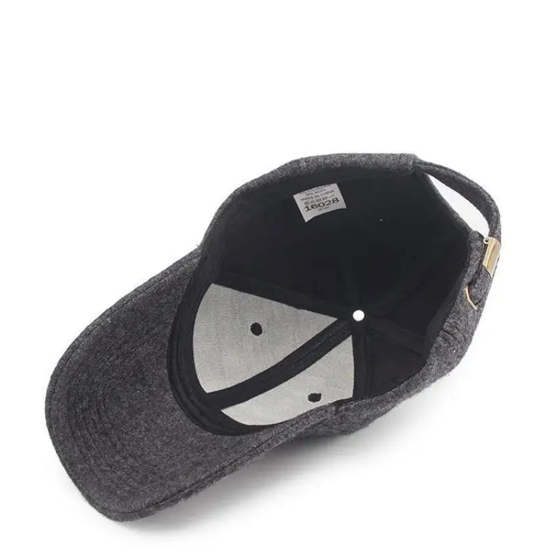 Casquette de baseball en laine unisexe — chapeau d'hiver épais et chaud, homme et femme