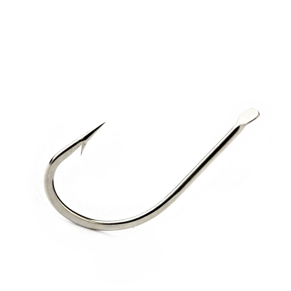Hameçons de pêche en Bronze et acier à haute teneur en carbone 421N, 100 pièces/lot # -10 #   Tête ronde plate de gabarit d'accessoires de pêche de carpe avec la pêche barbelée