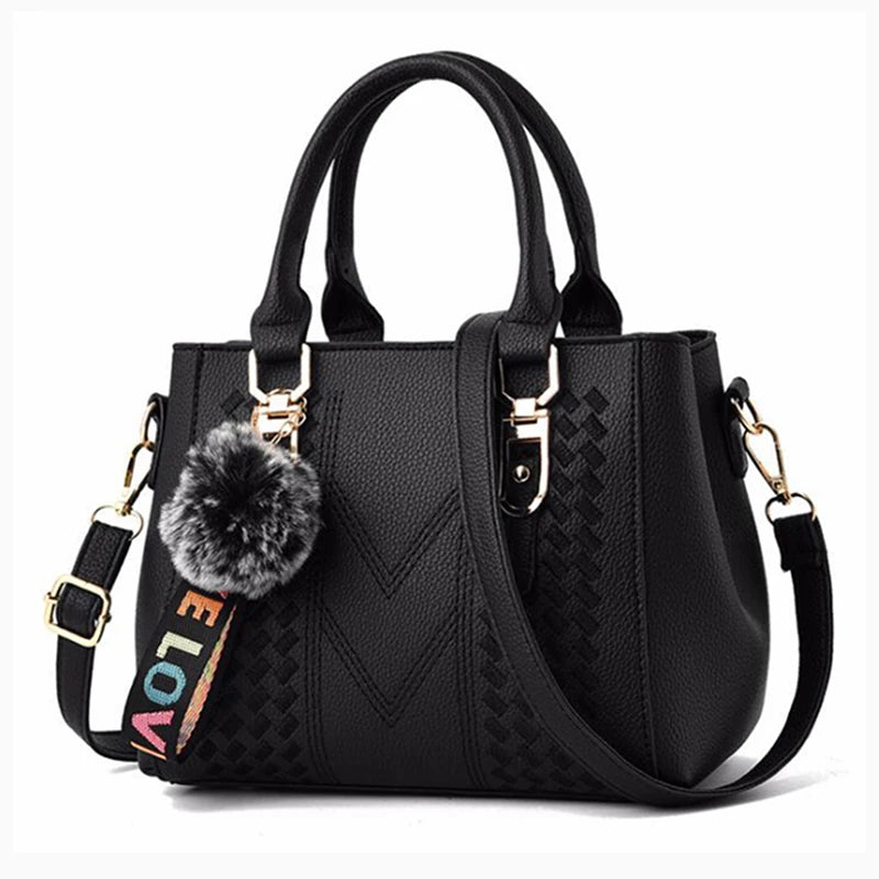 Sacs de messager brodés femmes sacs à Main en cuir sacs pour femmes Sac à Main dames boule de cheveux Sac à Main