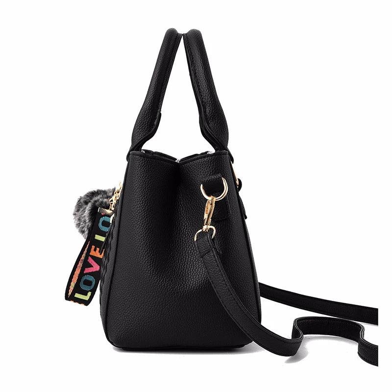Sacs de messager brodés femmes sacs à Main en cuir sacs pour femmes Sac à Main dames boule de cheveux Sac à Main
