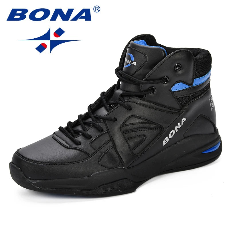 BONA Baskets de Basket-Ball Homme Tige Haute Respirantes — Terrain Dur