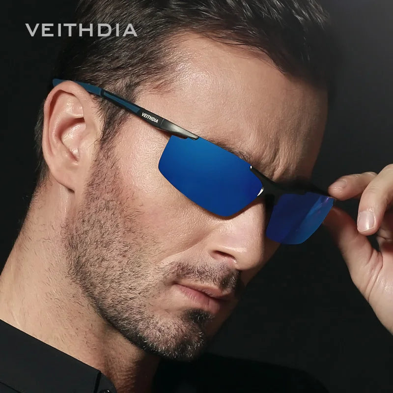 VEITHDIA aluminium magnésium hommes lunettes de soleil polarisées UV400 revêtement miroir lunettes de soleil en plein air lunettes pour homme accessoires 6588
