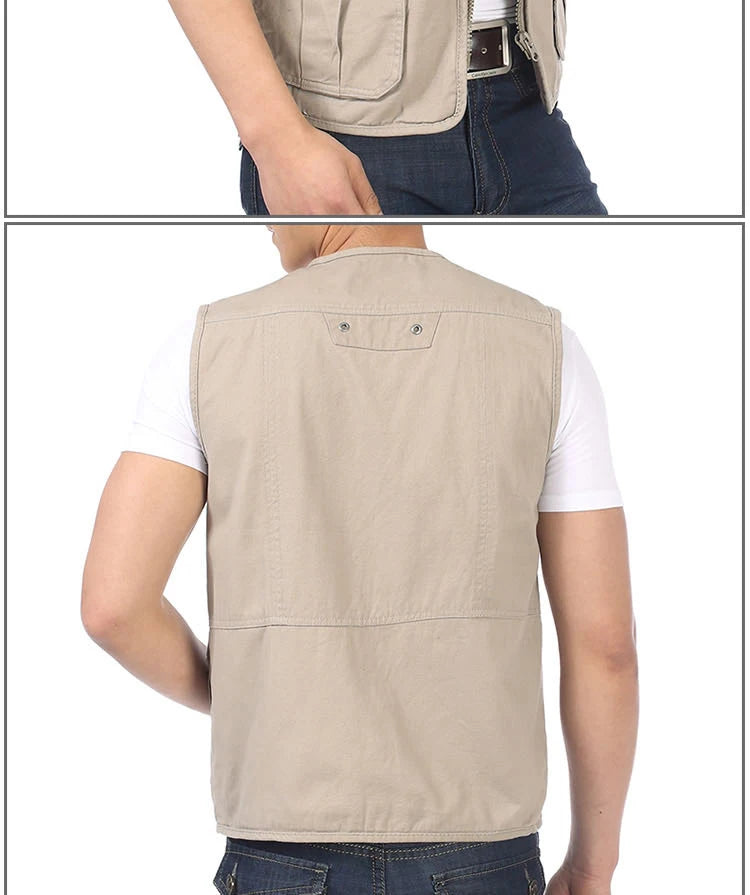 Gilet à col en V avec poches multifonctions pour hommes, gilets de loisirs pour hommes, gilets à chevrons, design décontracté, 4XL, printemps et automne