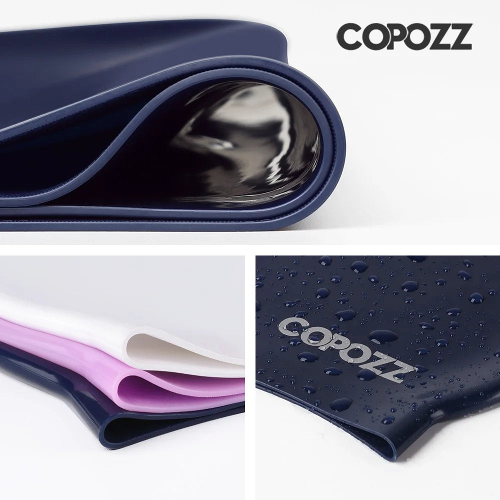 Copozz hommes élastique chapeau de natation grande taille vêtements de natation professionnel adultes imperméable chapeau de natation Silicone bonnets de natation