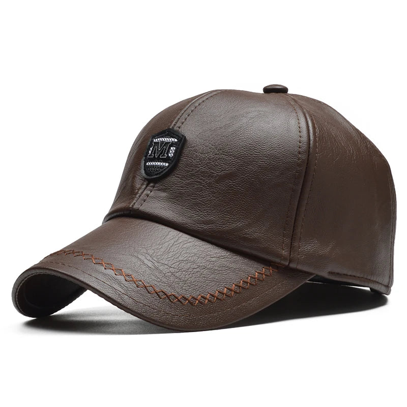 NORTHWOOD PU Leather Winter Baseball Cap Men Earmuffs Cap Male Snapback Hat High Quality Gorras Para Hombre Adjustable