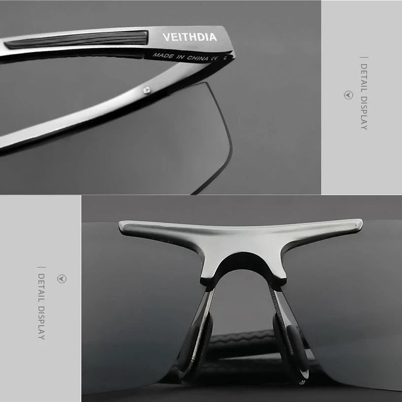 VEITHDIA aluminium magnésium hommes lunettes de soleil polarisées UV400 revêtement miroir lunettes de soleil en plein air lunettes pour homme accessoires 6588