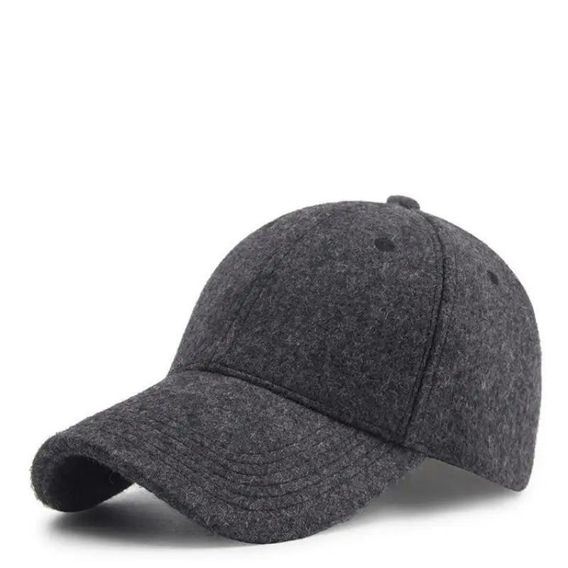 Casquette de baseball en laine unisexe — chapeau d'hiver épais et chaud, homme et femme