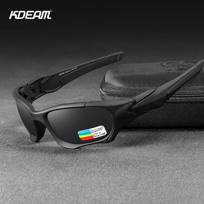 Lunettes de Soleil Sport Polarisées — Lentille Bouclier, Cadre Résistant, Plein Air, Unisexe