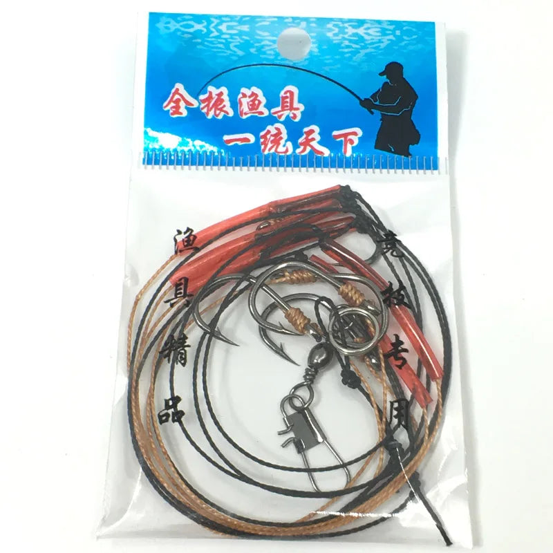 KMRESA hameçons de pêche en acier à haute teneur en carbone avec 5 petits crochets plates-formes leurres de pêche pivotants Pesca leurre crochets de ficelle 5 # -14 #