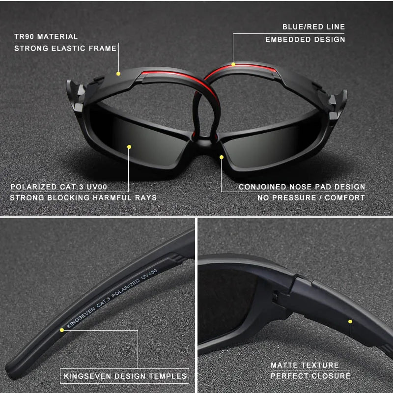 Lunettes de soleil polarisées TR90 pour homme — monture miroir, vision nocturne