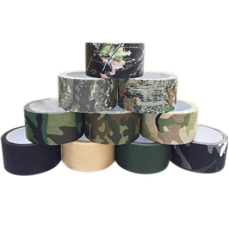 5M ruban de Camouflage extérieur WRAP chasse étanche auto-adhésif Camo bande furtive pansement 0.05m x 5m /2 pouces x 196 pouces